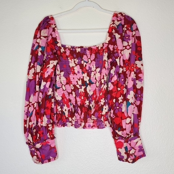 Free People Ariana Printed Top S - Picture 3 of 9